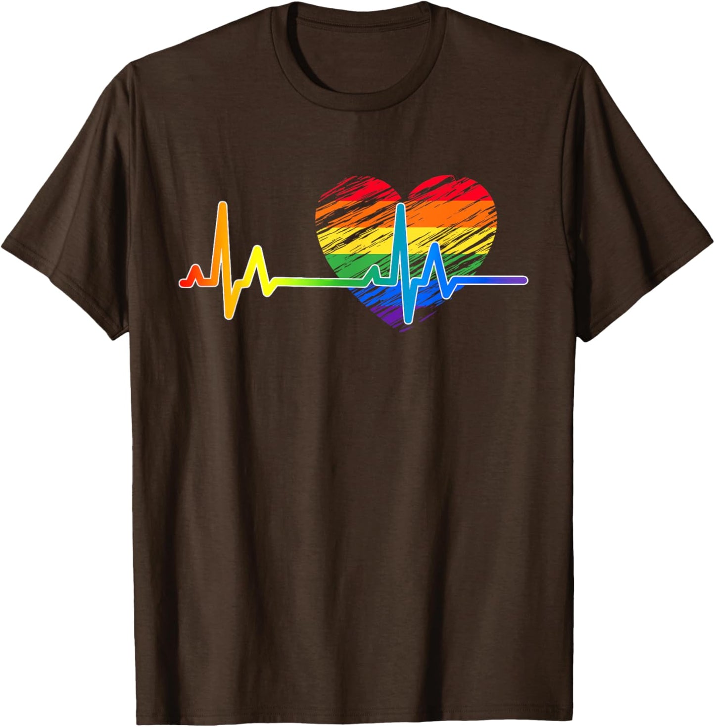 Vintage Love Rainbow Heartbeat Pride LGBTQ Pride Month