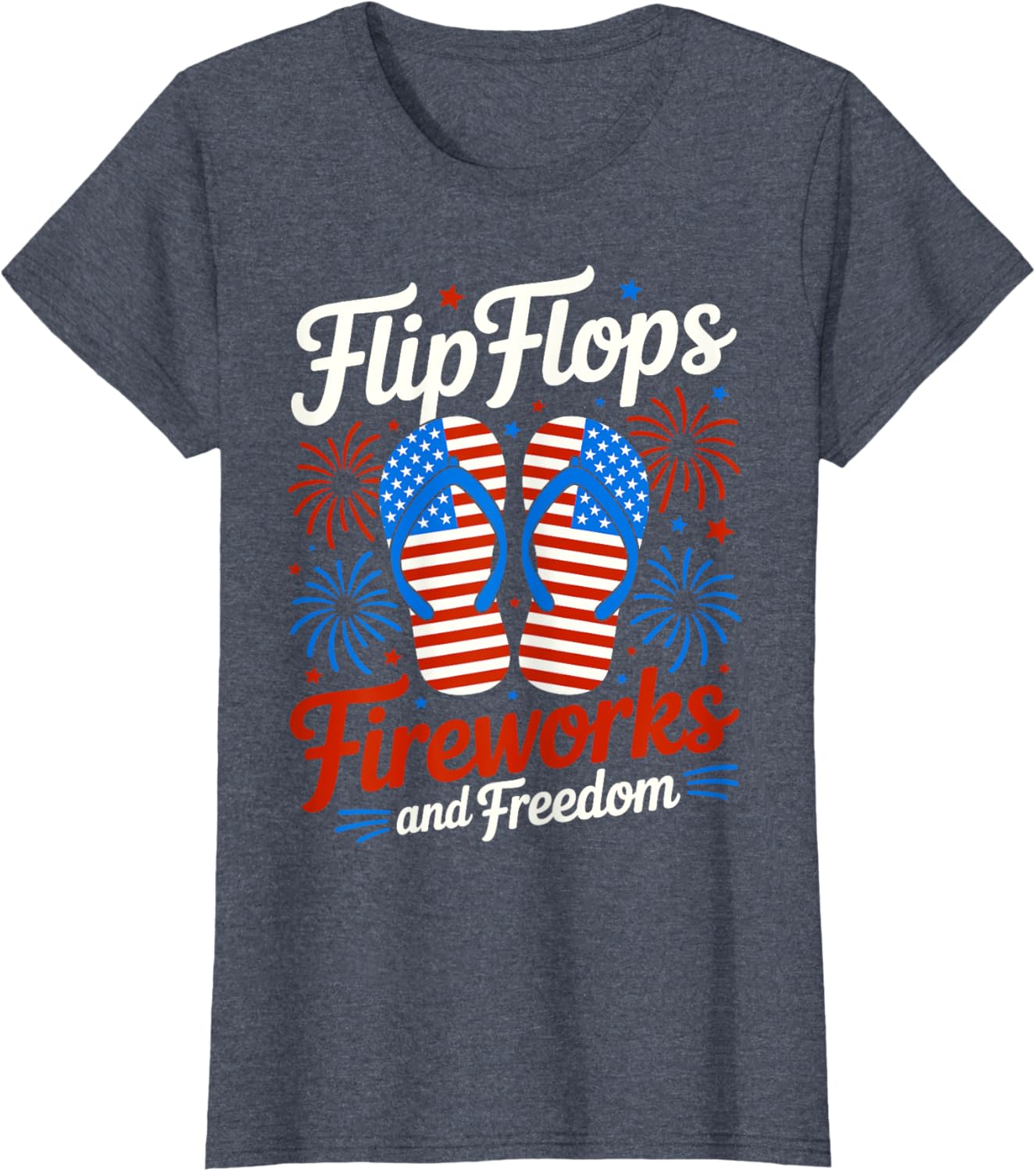 Flip Flops Fireworks And Freedom 4th of July American Flag