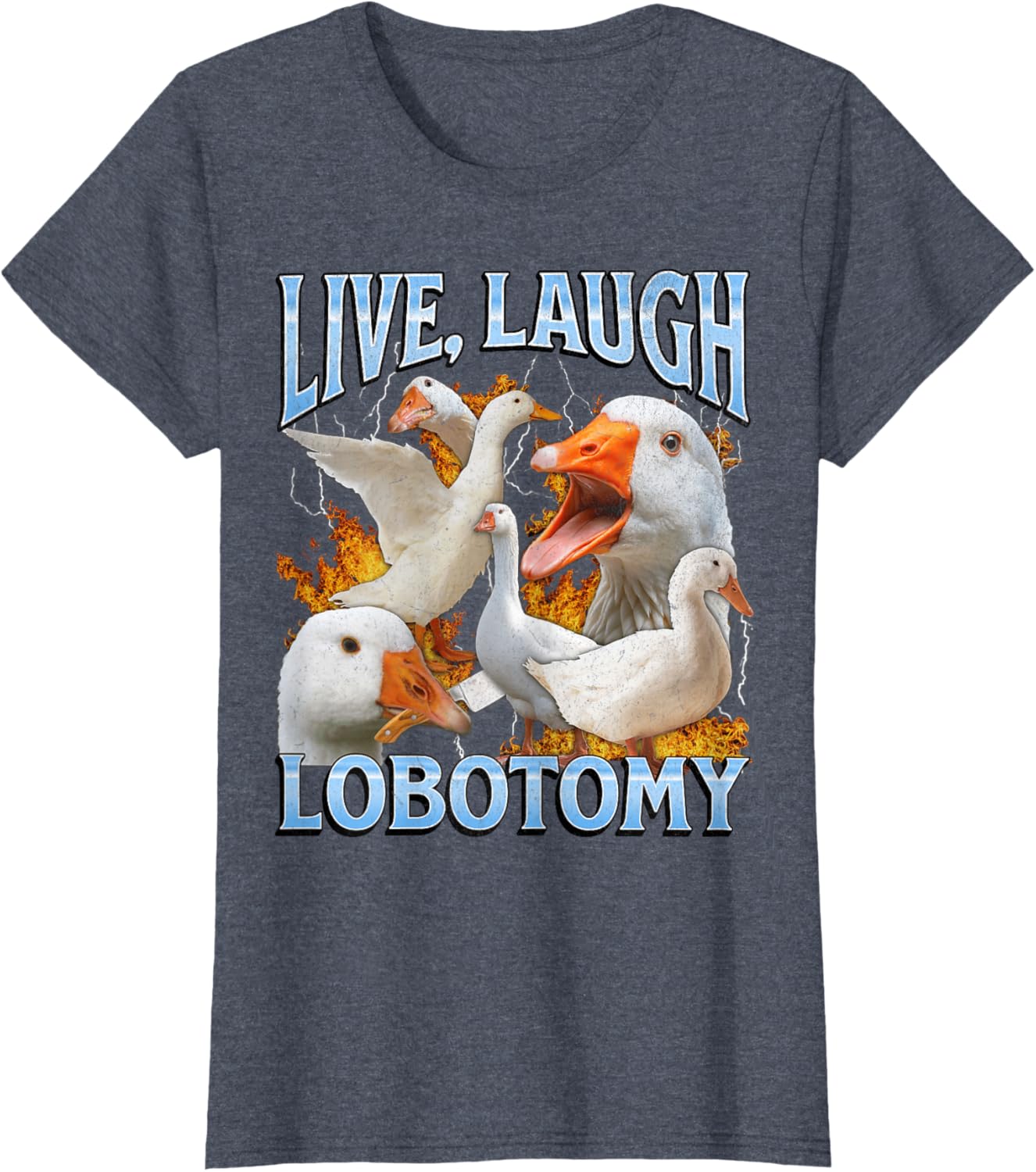 Live Laugh Lobotomy Funny Goose Meme Bootleg Y2K Graphic