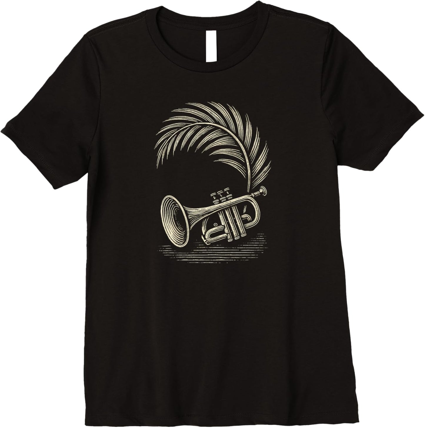 Woodcut Trumpet Palm Premium