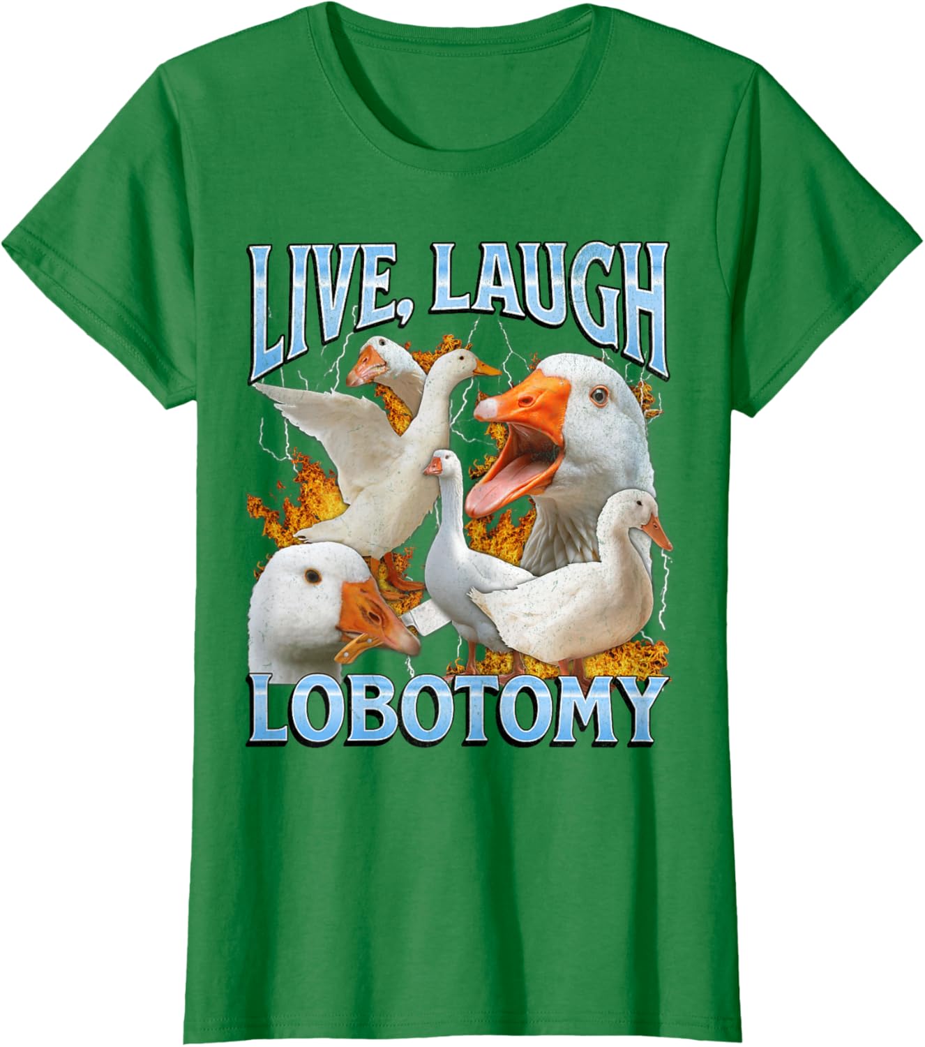Live Laugh Lobotomy Funny Goose Meme Bootleg Y2K Graphic