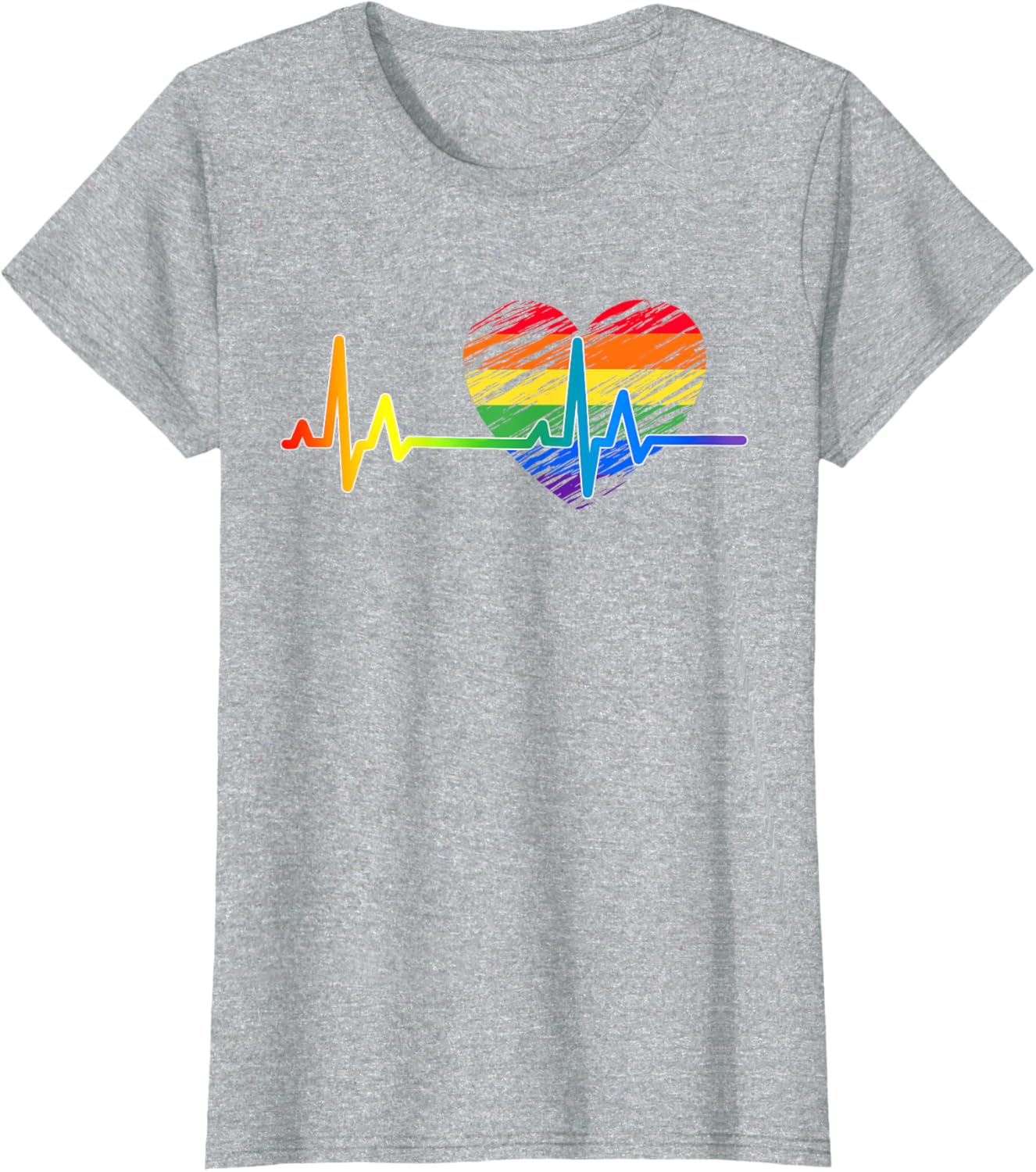 Vintage Love Rainbow Heartbeat Pride LGBTQ Pride Month