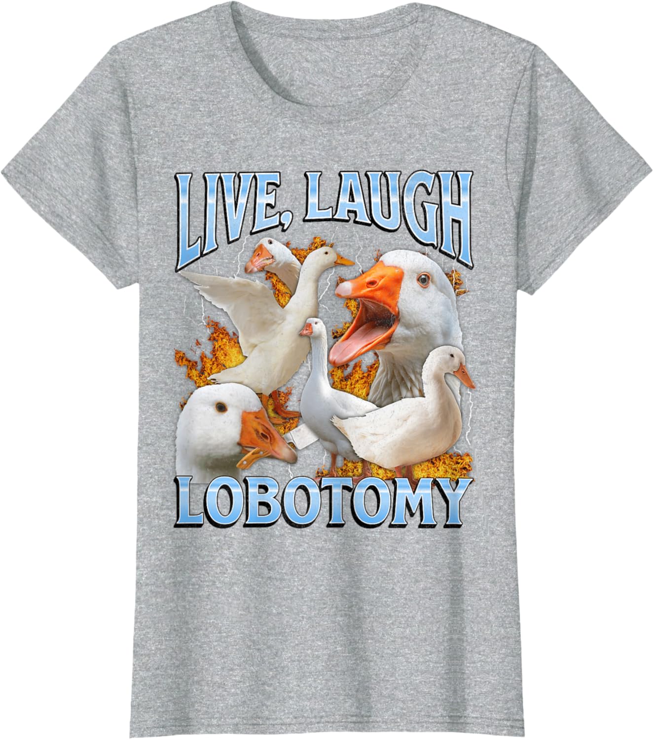 Live Laugh Lobotomy Funny Goose Meme Bootleg Y2K Graphic