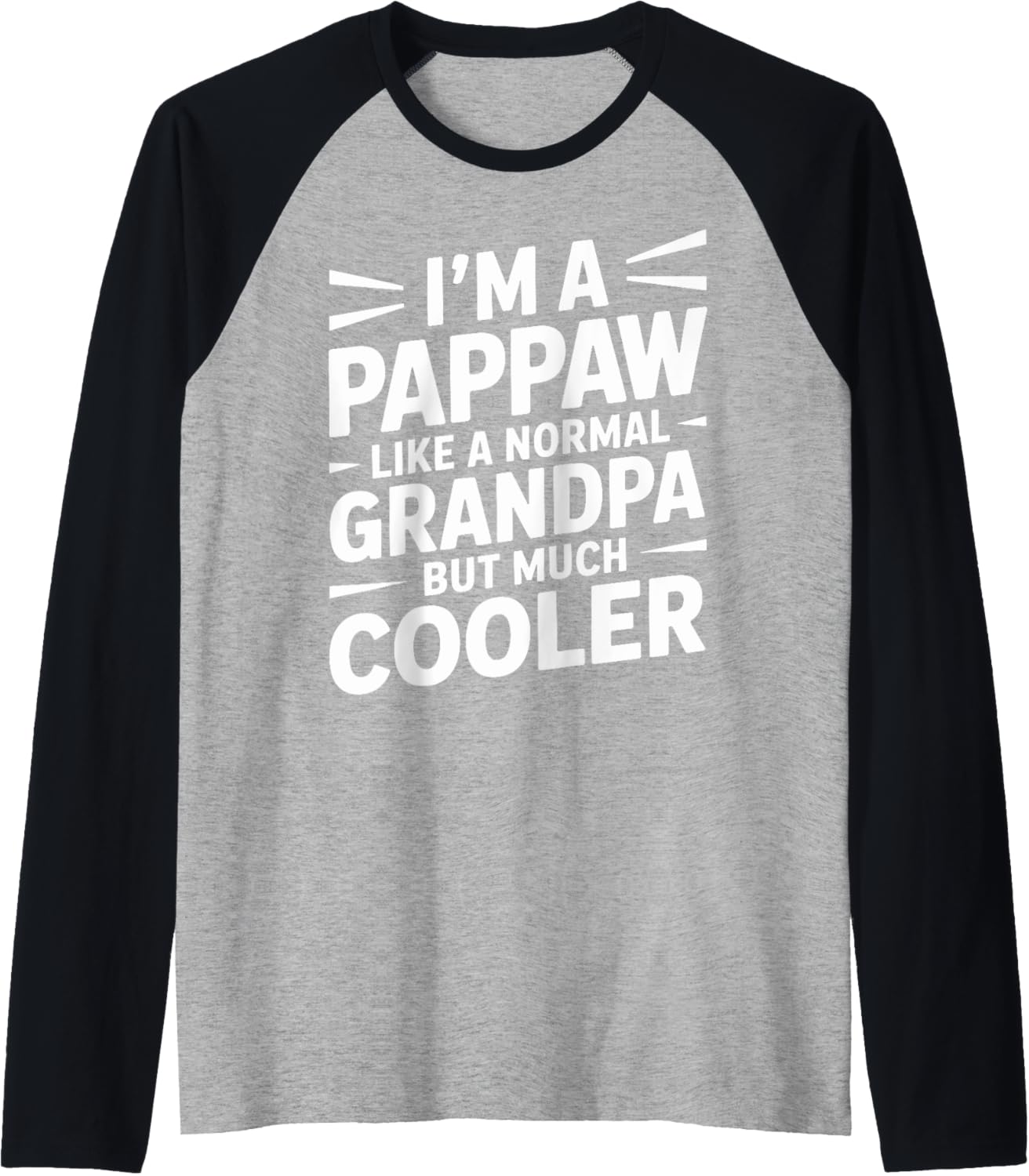 Mens Pappaw Like a Grandpa Only Cooler Southern Grandfather Raglan Baseball Tee