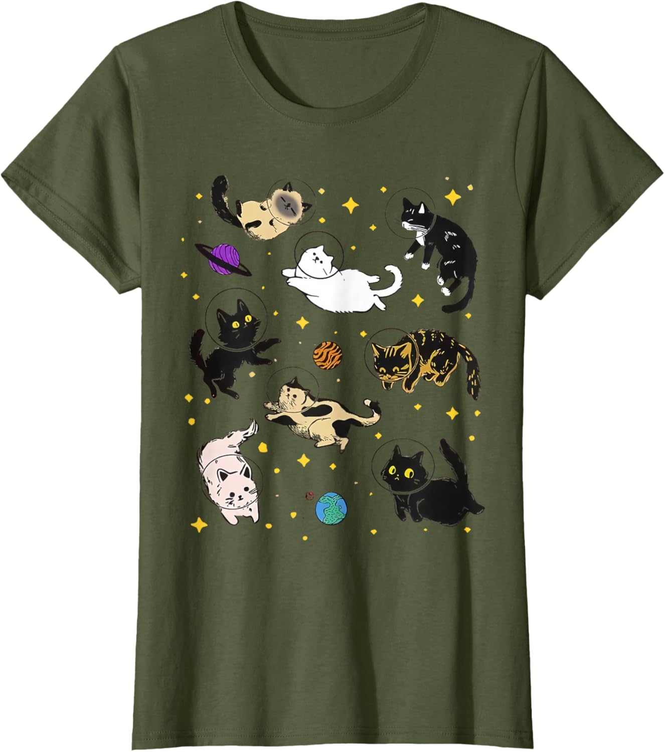 Funny Catsa Cat Astronauts Kitten Space Women Girls Kids Men
