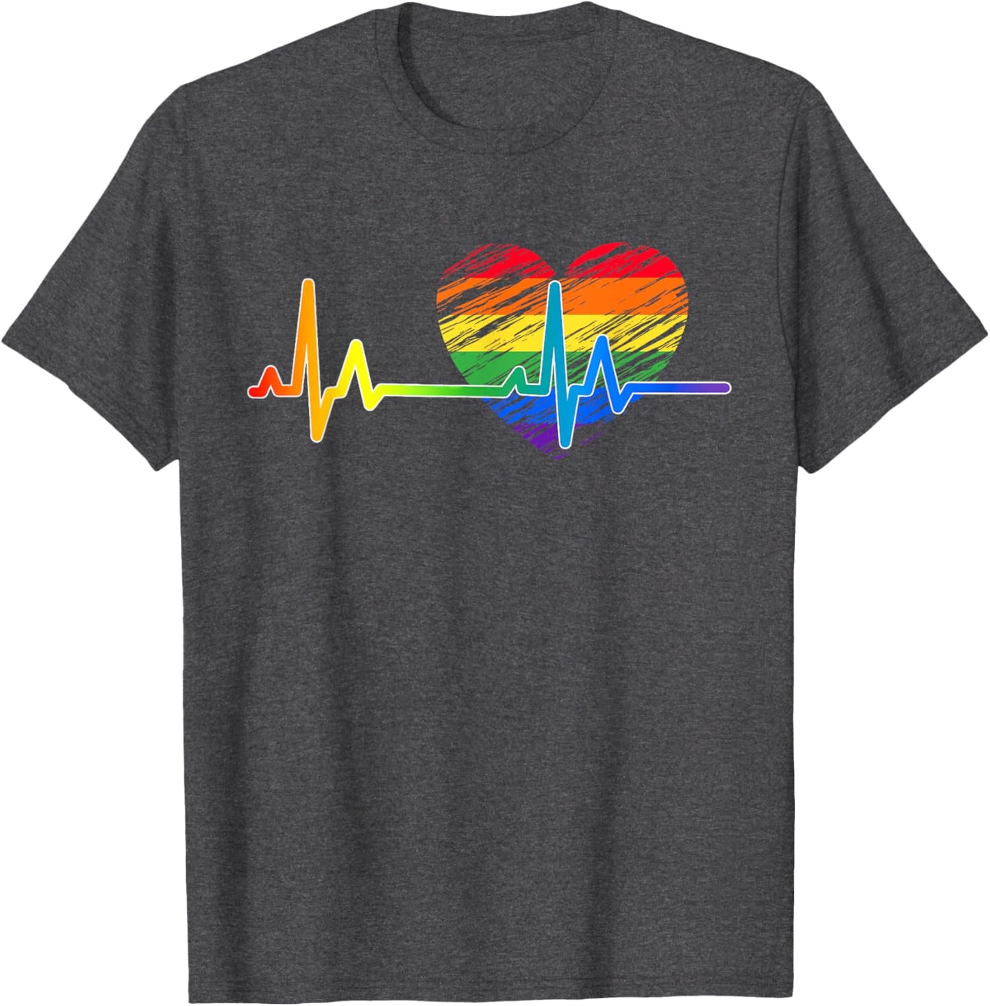 Vintage Love Rainbow Heartbeat Pride LGBTQ Pride Month