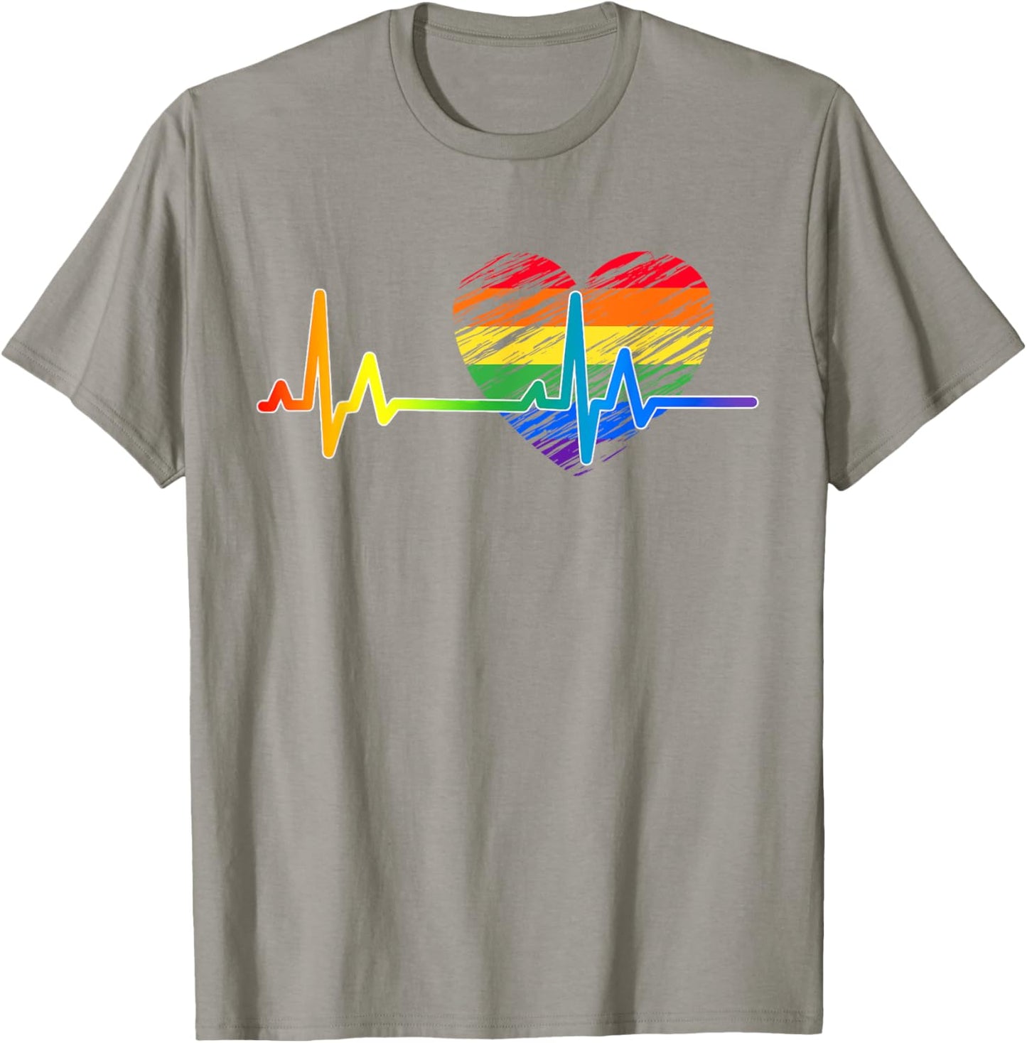 Vintage Love Rainbow Heartbeat Pride LGBTQ Pride Month