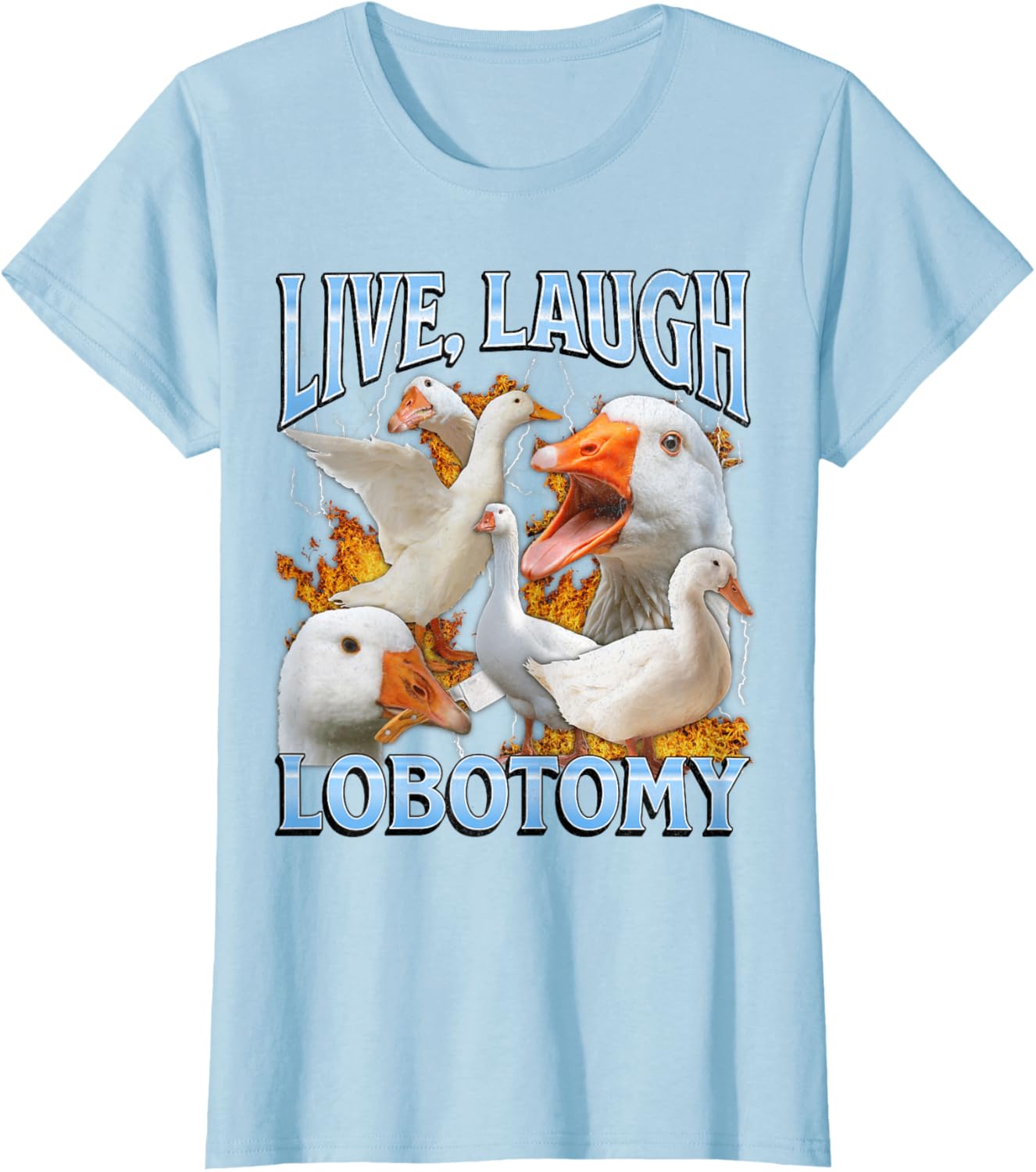 Live Laugh Lobotomy Funny Goose Meme Bootleg Y2K Graphic
