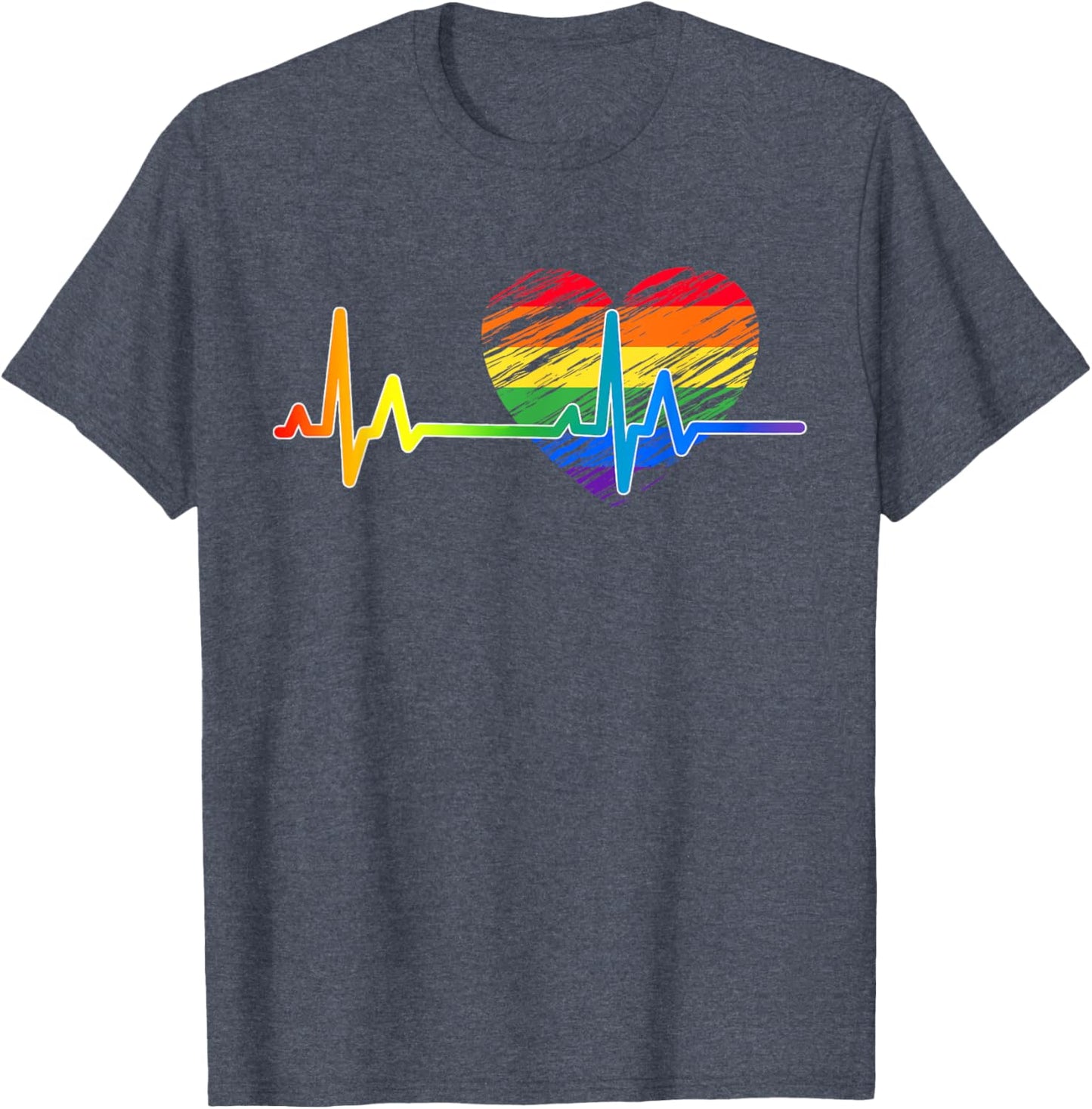 Vintage Love Rainbow Heartbeat Pride LGBTQ Pride Month