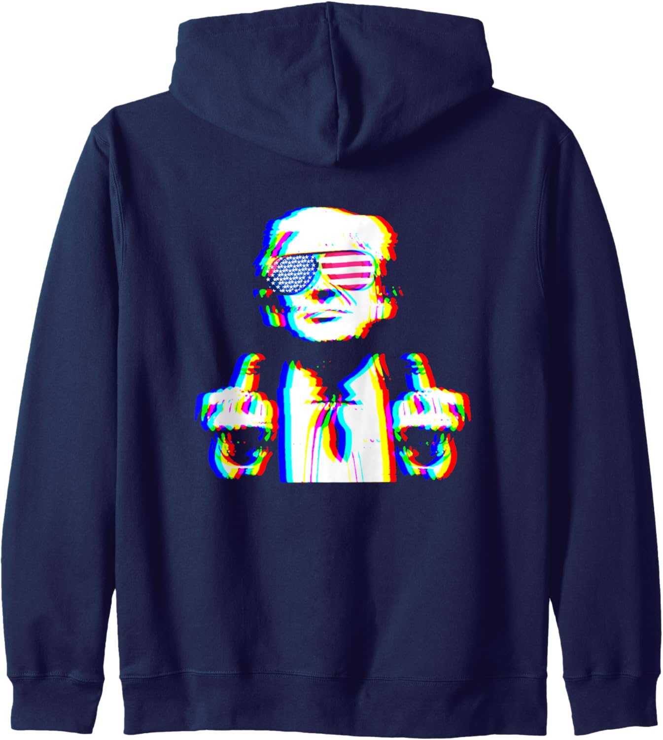 Funny Trump Psychedelic EDM Trippy Vaporwave Techno Rave Zip Hoodie