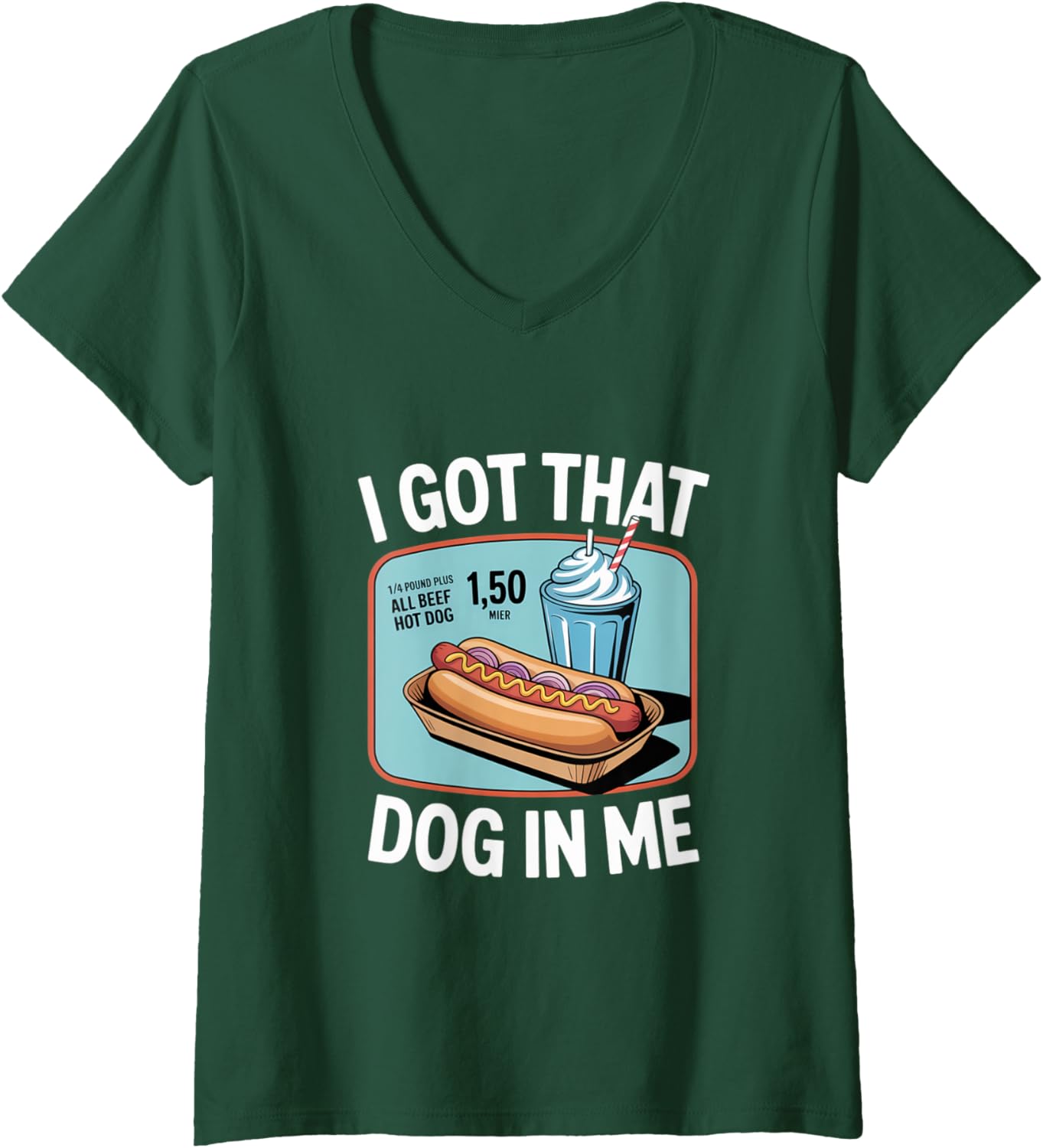 Womens I Got That Dog in Me Hustle Attitude Graphic V-Neck