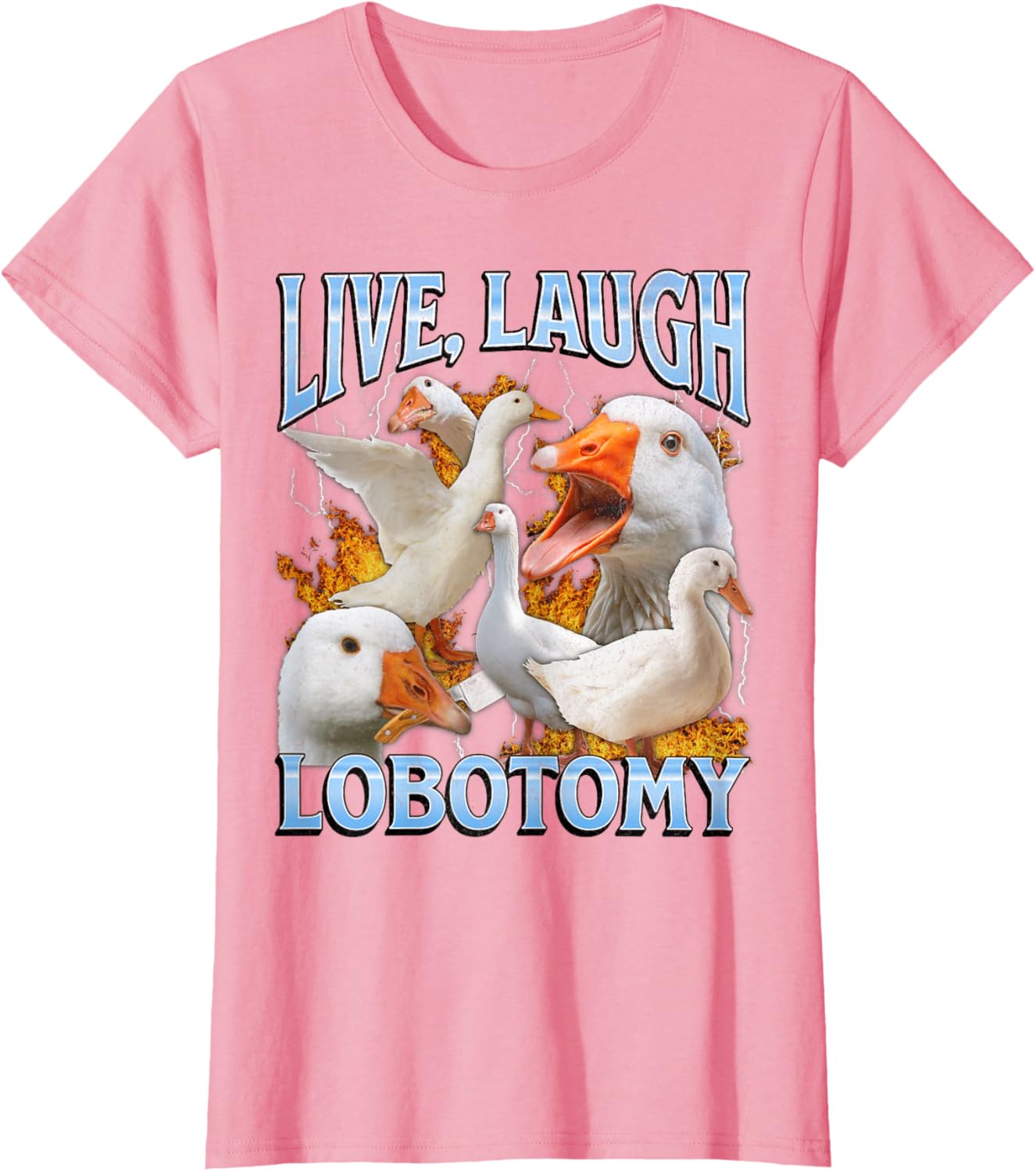 Live Laugh Lobotomy Funny Goose Meme Bootleg Y2K Graphic