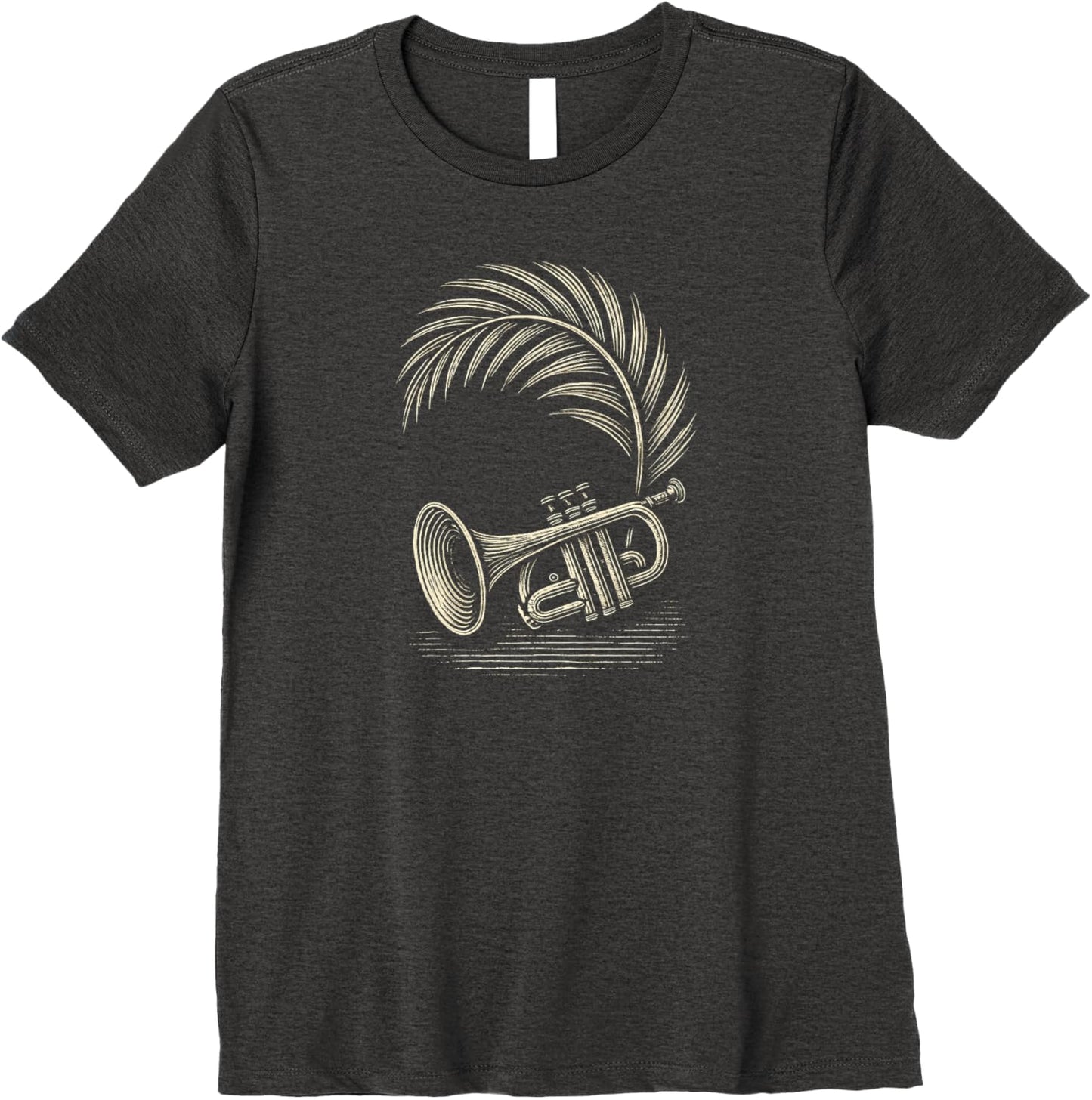Woodcut Trumpet Palm Premium