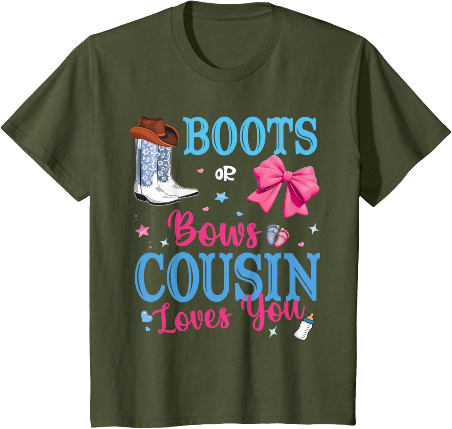 Boots Or Bows Cousin Loves You Gender Reveal Party Family