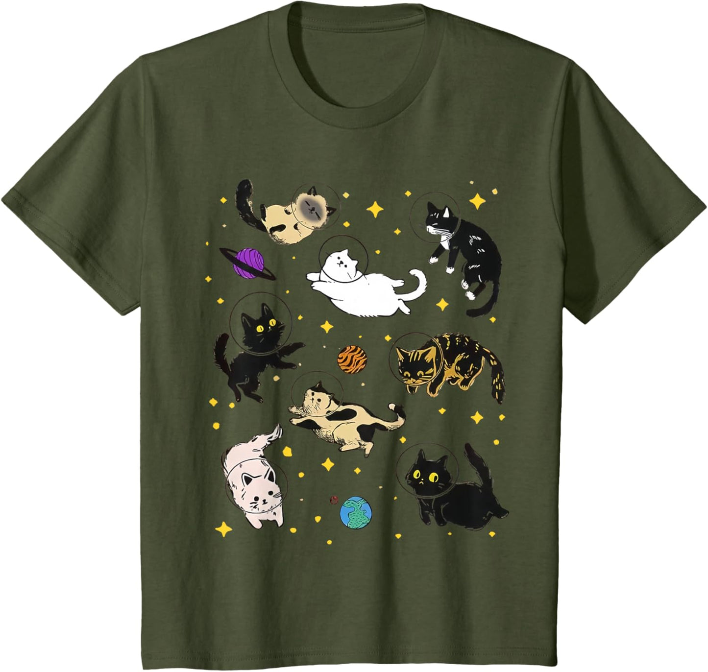 Funny Catsa Cat Astronauts Kitten Space Women Girls Kids Men