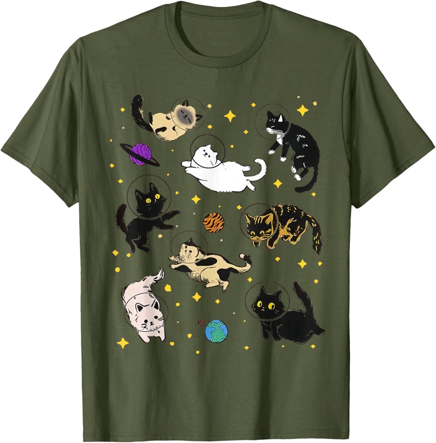 Funny Catsa Cat Astronauts Kitten Space Women Girls Kids Men