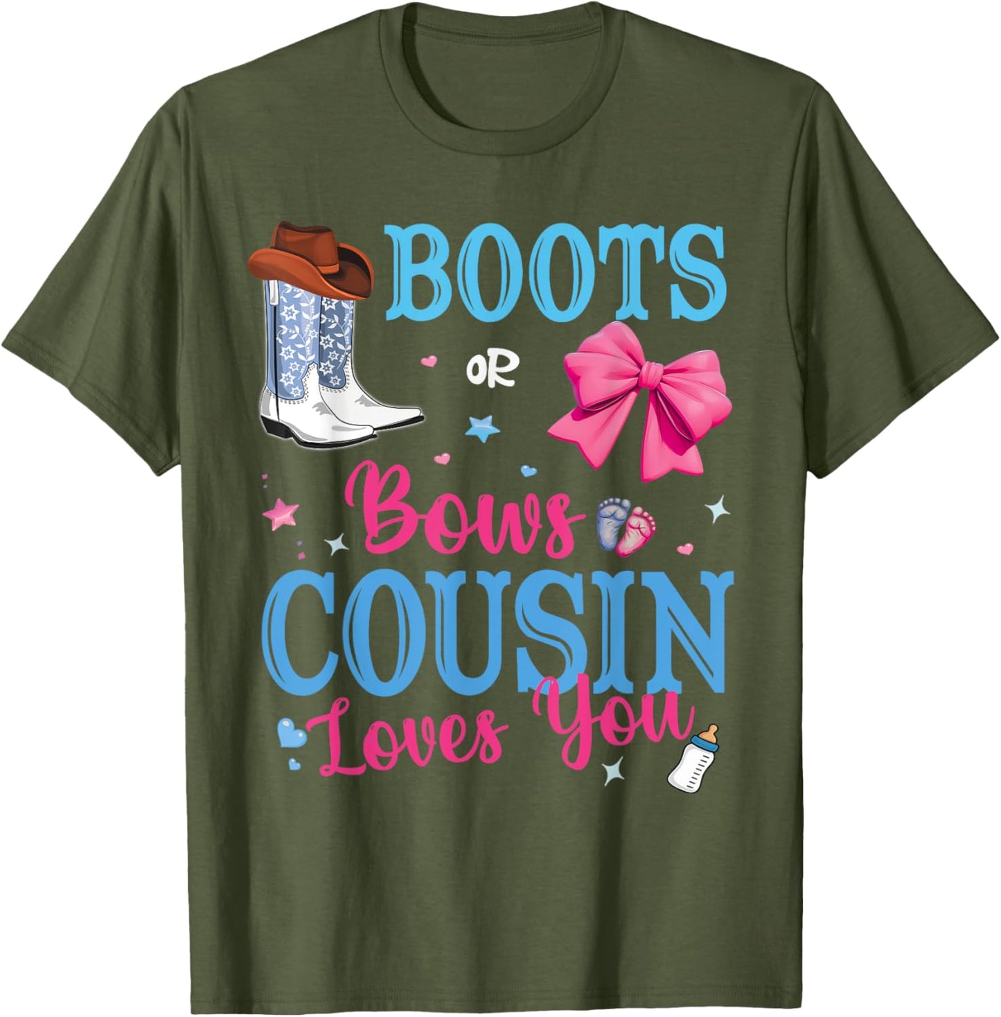 Boots Or Bows Cousin Loves You Gender Reveal Party Family