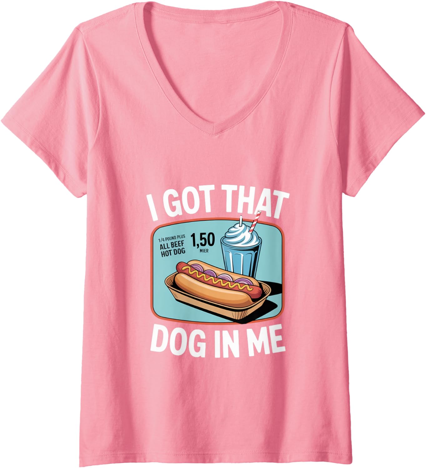 Womens I Got That Dog in Me Hustle Attitude Graphic V-Neck