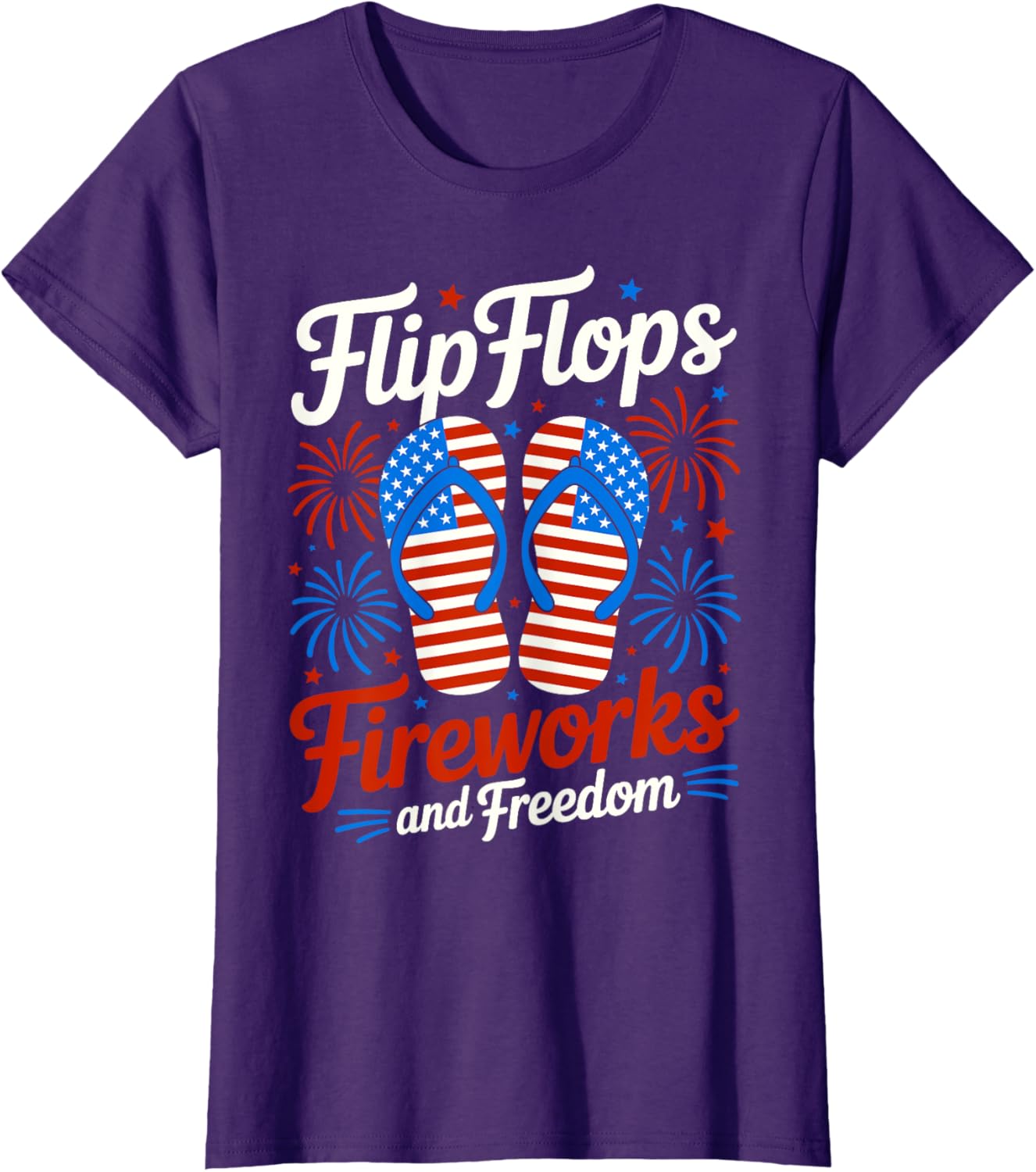 Flip Flops Fireworks And Freedom 4th of July American Flag