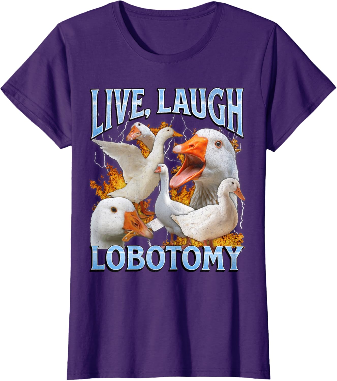 Live Laugh Lobotomy Funny Goose Meme Bootleg Y2K Graphic