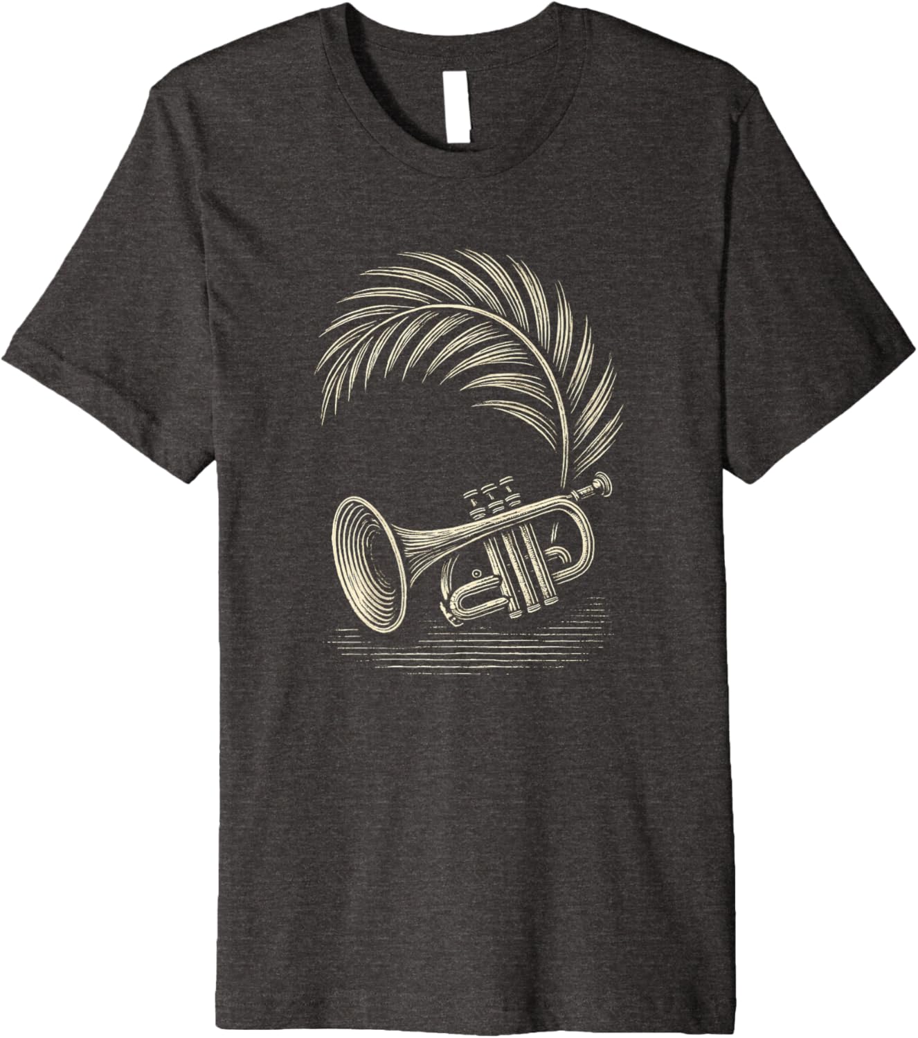 Woodcut Trumpet Palm Premium