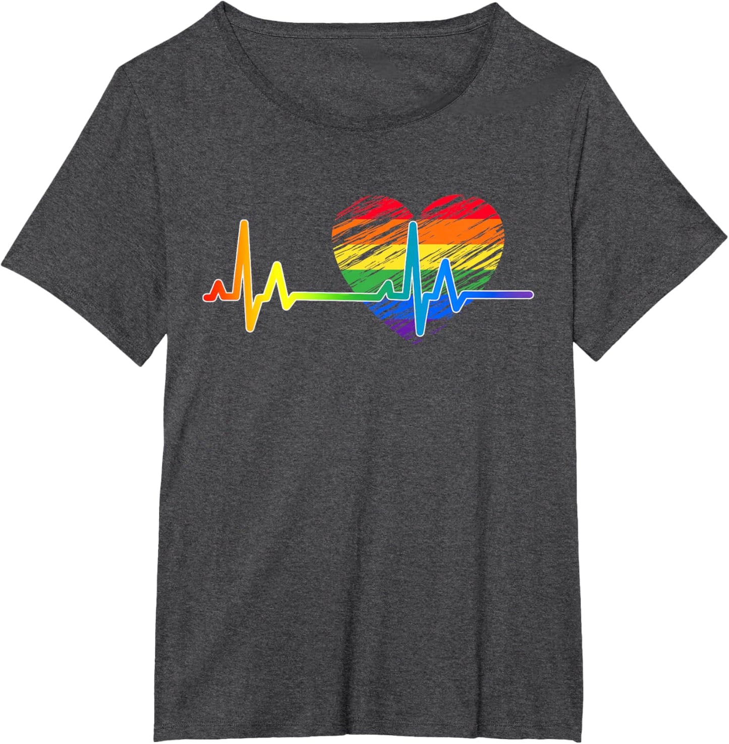 Vintage Love Rainbow Heartbeat Pride LGBTQ Pride Month