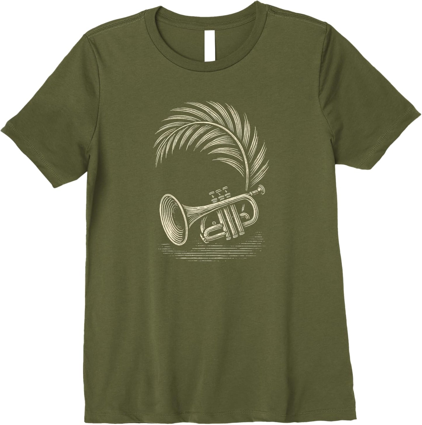 Woodcut Trumpet Palm Premium