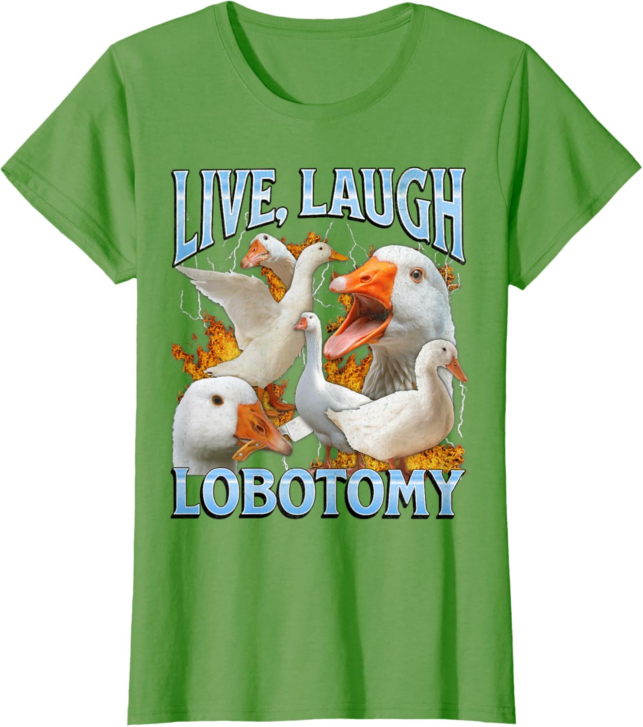 Live Laugh Lobotomy Funny Goose Meme Bootleg Y2K Graphic