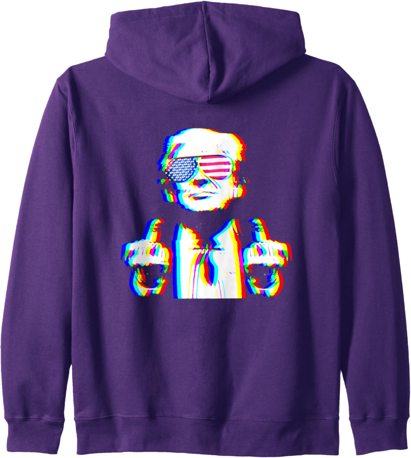 Funny Trump Psychedelic EDM Trippy Vaporwave Techno Rave Zip Hoodie
