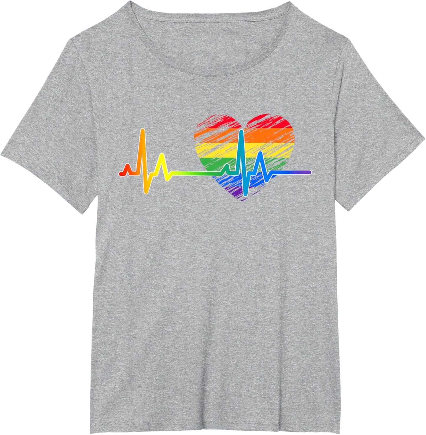 Vintage Love Rainbow Heartbeat Pride LGBTQ Pride Month