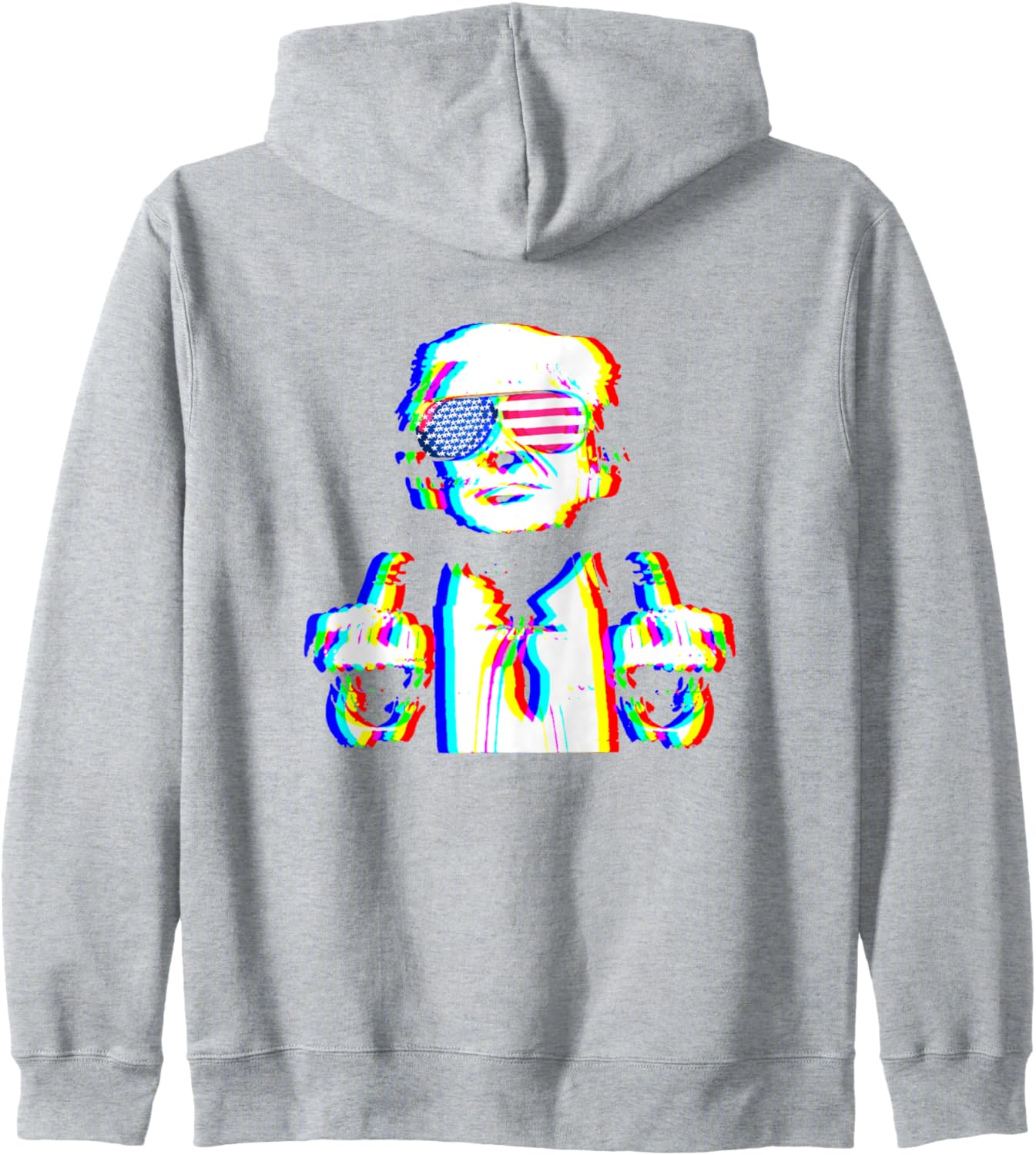 Funny Trump Psychedelic EDM Trippy Vaporwave Techno Rave Zip Hoodie