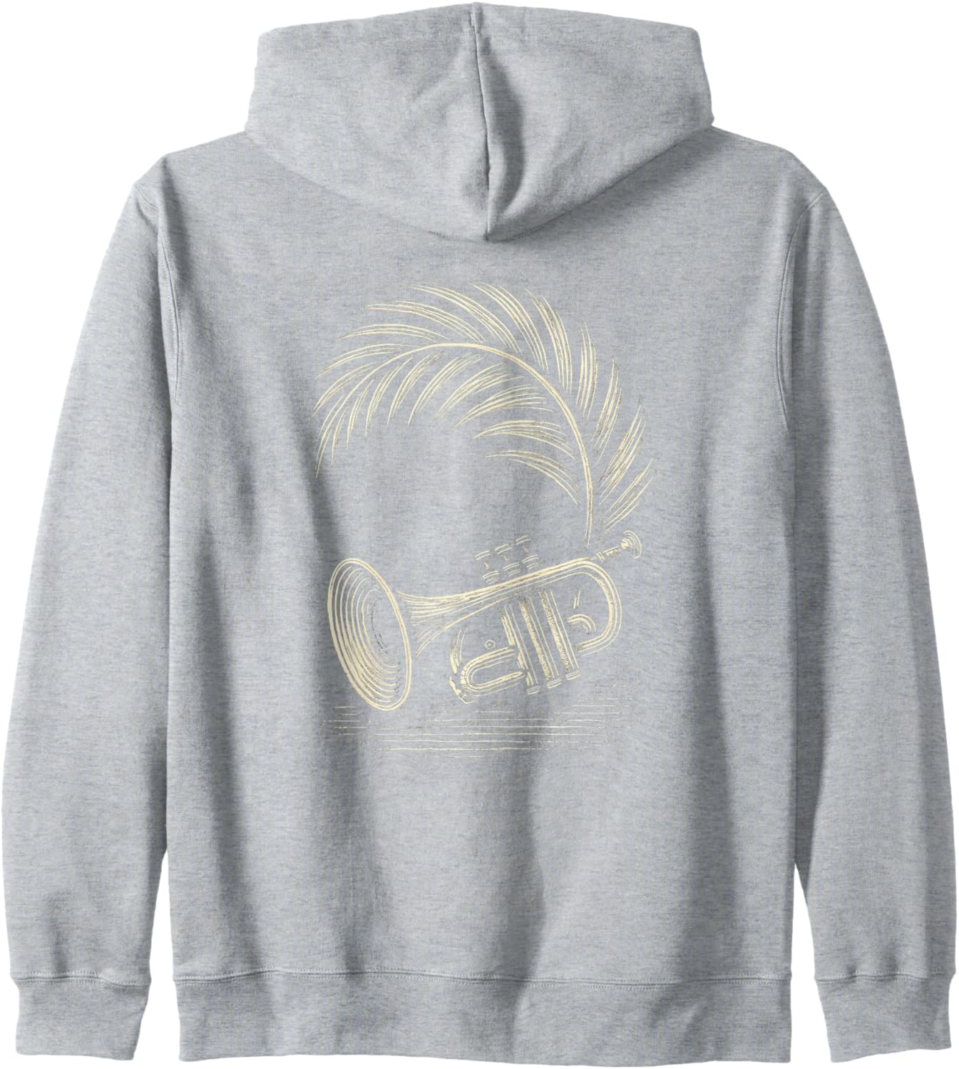 Woodcut Trumpet Palm Zip Hoodie