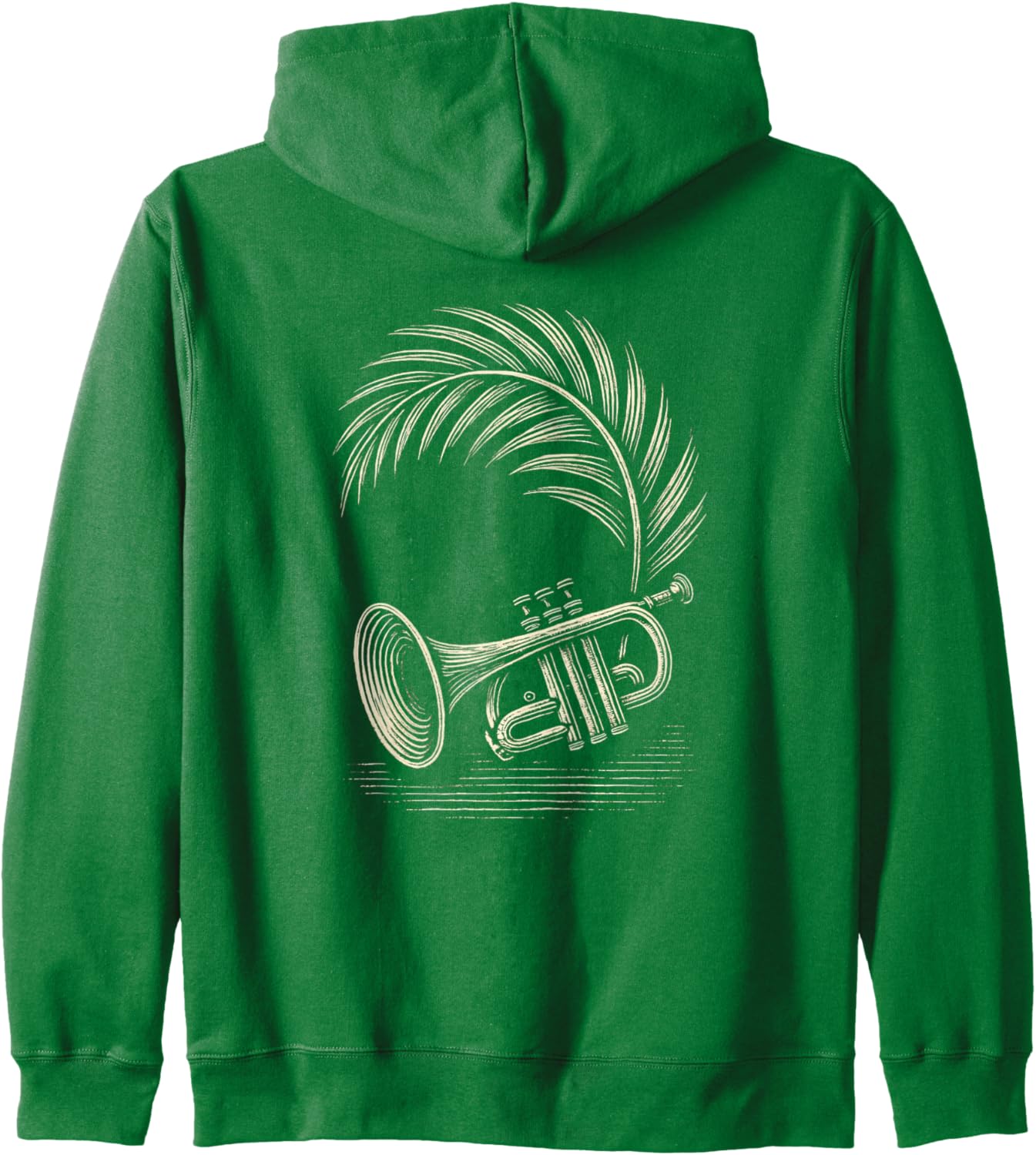 Woodcut Trumpet Palm Zip Hoodie