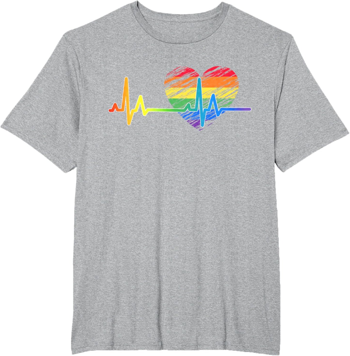 Vintage Love Rainbow Heartbeat Pride LGBTQ Pride Month