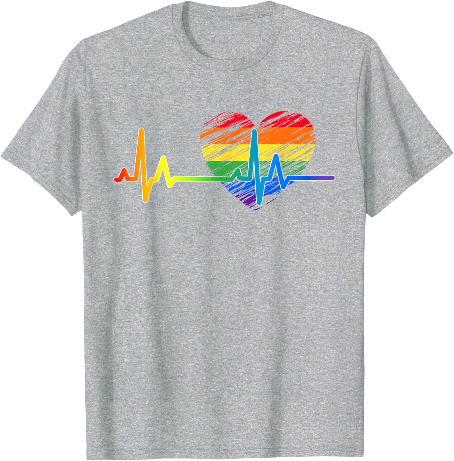 Vintage Love Rainbow Heartbeat Pride LGBTQ Pride Month