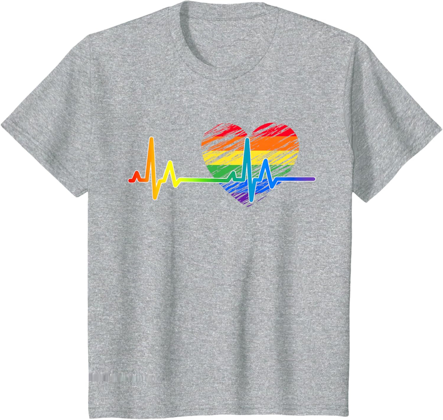 Vintage Love Rainbow Heartbeat Pride LGBTQ Pride Month