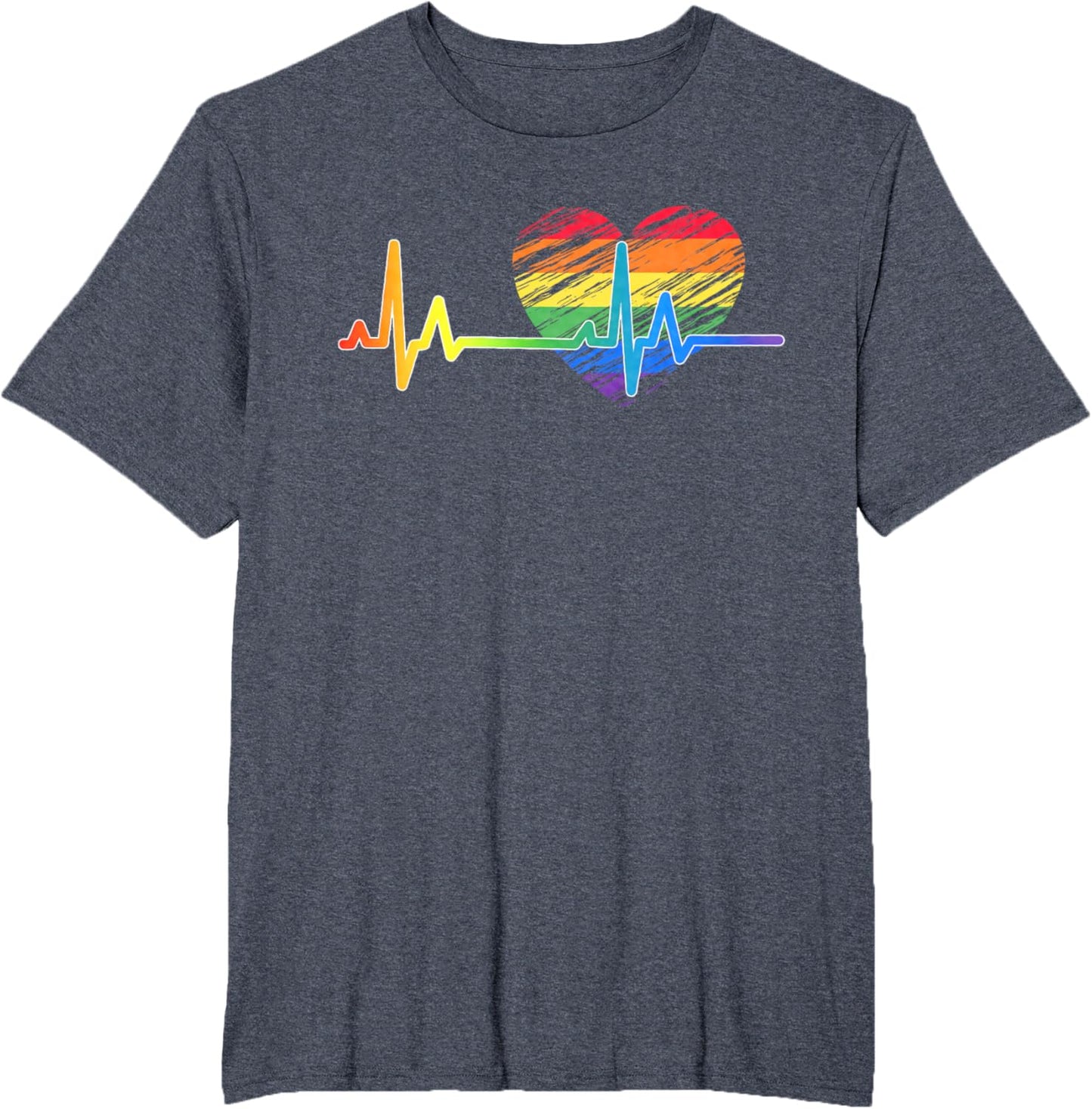 Vintage Love Rainbow Heartbeat Pride LGBTQ Pride Month