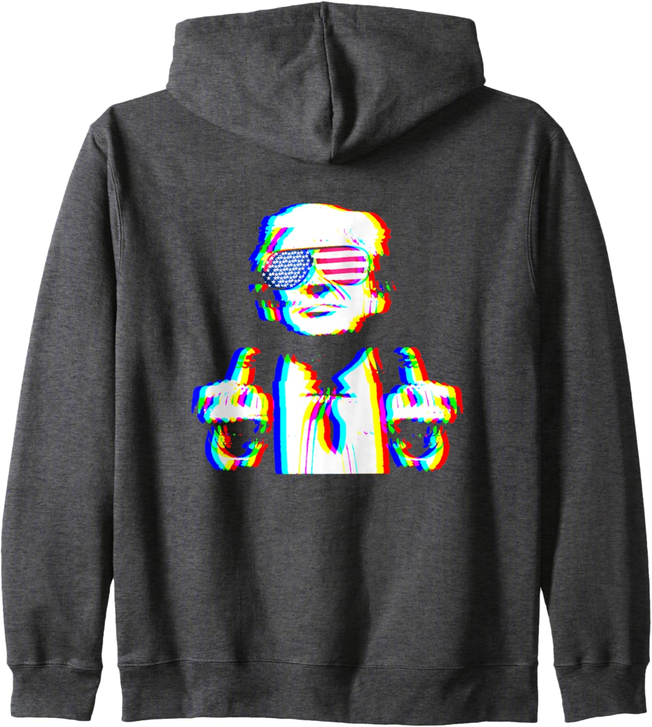 Funny Trump Psychedelic EDM Trippy Vaporwave Techno Rave Zip Hoodie
