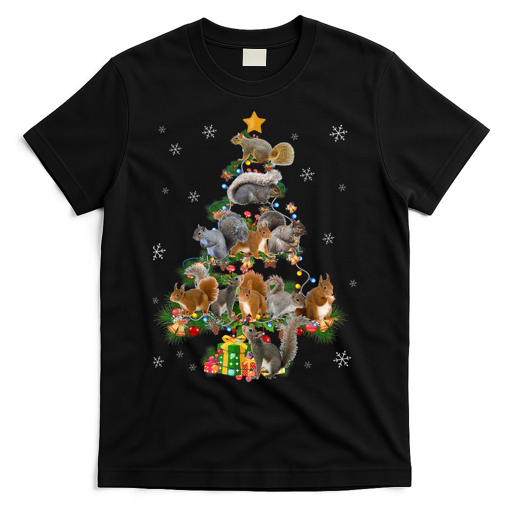 Funny Squirrel Christmas Tree Squirrel Lover Xmas Gifts TShirt T-Shirt