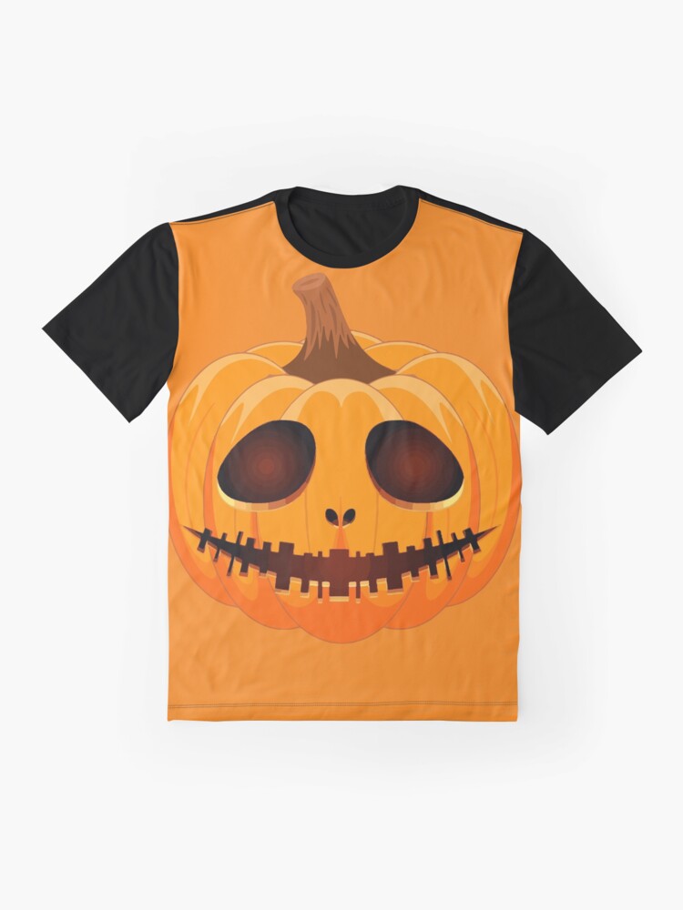 Scary Halloween Pumpkin Graphic T-Shirt