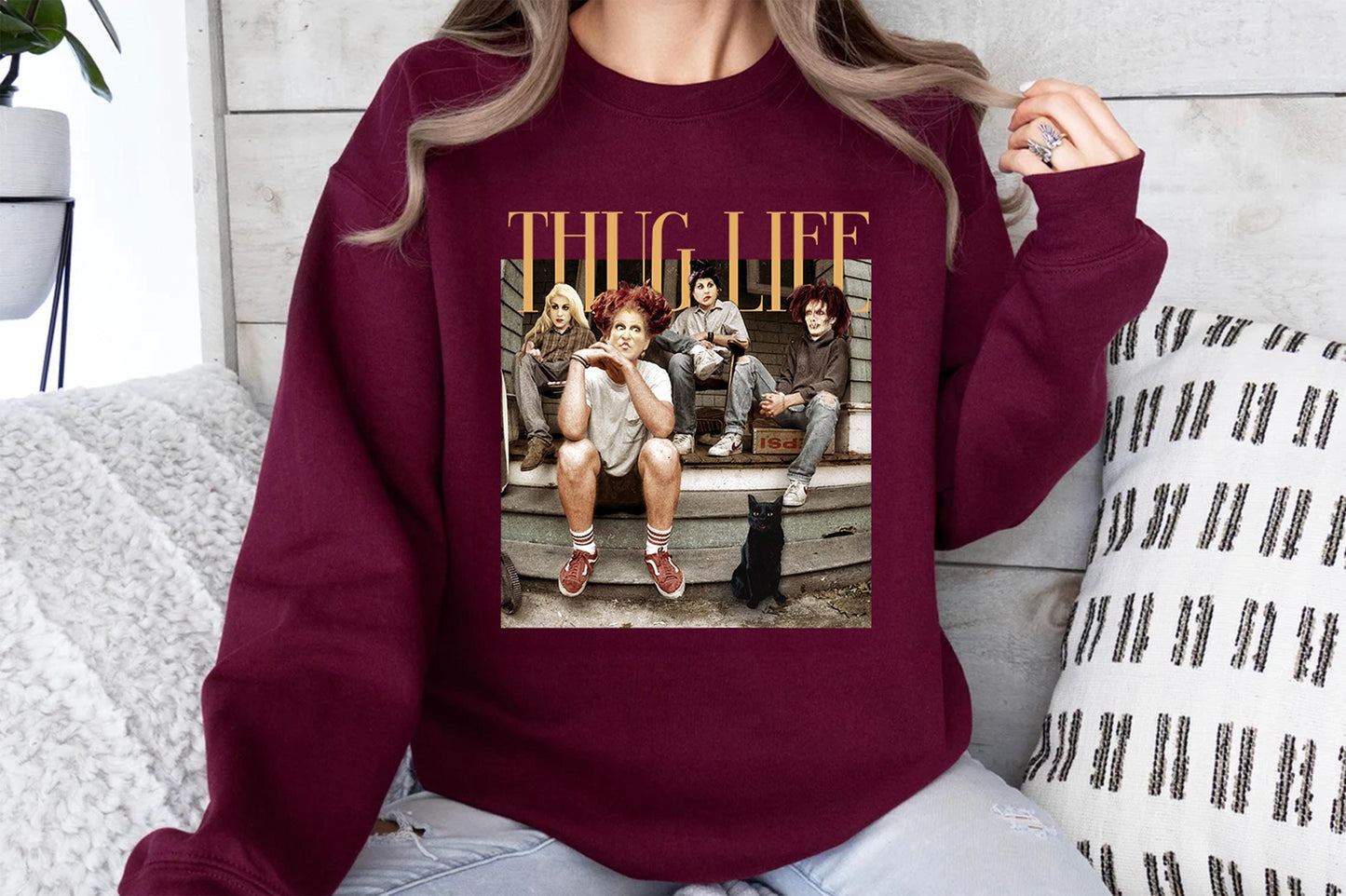 Thug Life Bad Witches Sweatshirt, Retro Sanderson Sisters Shirt, Thug Life Halloween Sweater, Bad Witches T-Shirt