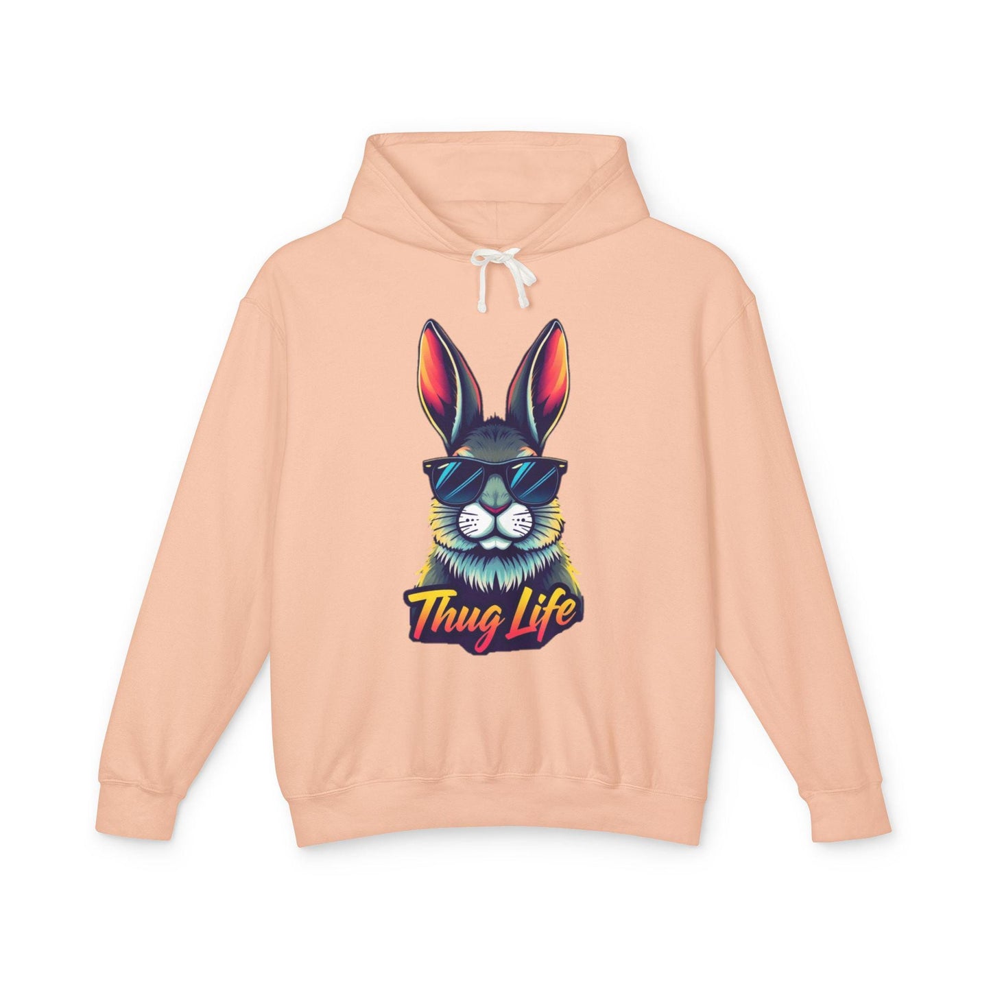 Thug Life Rabbit Hoodie Funny Gangster Pet Hoodie Hip Hop Animal Hoodie Streetwear Lover Gift Cool Rap Style Animal Graphic Hoodie Urban