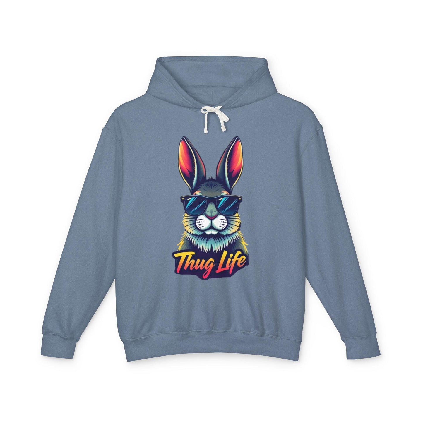Thug Life Rabbit Hoodie Funny Gangster Pet Hoodie Hip Hop Animal Hoodie Streetwear Lover Gift Cool Rap Style Animal Graphic Hoodie Urban