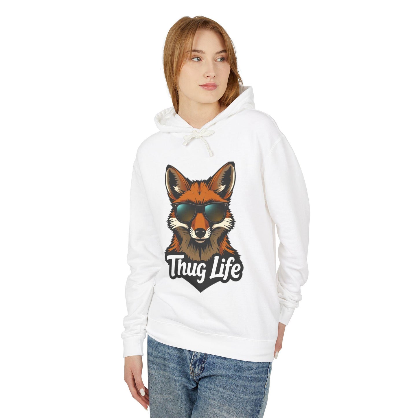 Thug Life Fox Hoodie Funny Gangster Pet Hoodie Hip Hop Animal Hoodie Streetwear Lover Gift Cool Rap Style Animal Graphic Hoodie Urban
