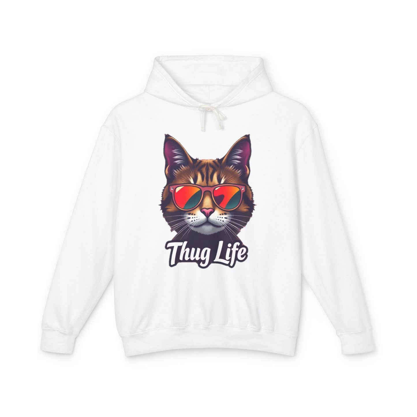 Thug Life Cat Hoodie Funny Gangster Pet Hoodie Hip Hop Animal Hoodie Streetwear Lover Gift Cool Rap Style Animal Graphic Hoodie Urban