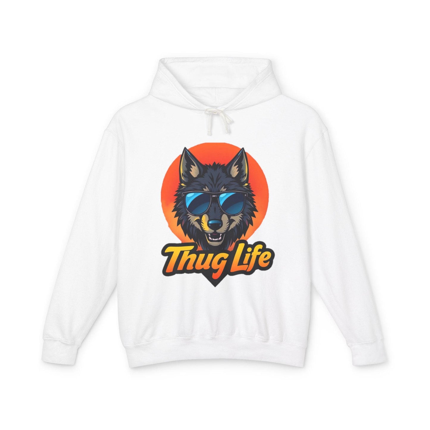 Thug Life Wolf Hoodie Funny Gangster Pet Hoodie Hip Hop Animal Hoodie Streetwear Lover Gift Cool Rap Style Animal Graphic Hoodie Urban