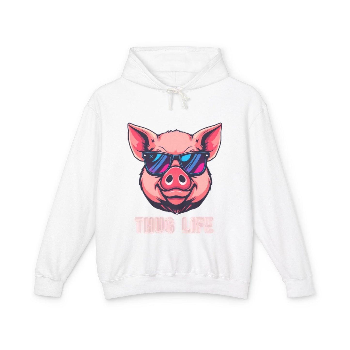Thug Life Pig Hoodie Funny Gangster Pet Hoodie Hip Hop Animal Hoodie Streetwear Lover Gift Cool Rap Style Animal Graphic Hoodie Urban