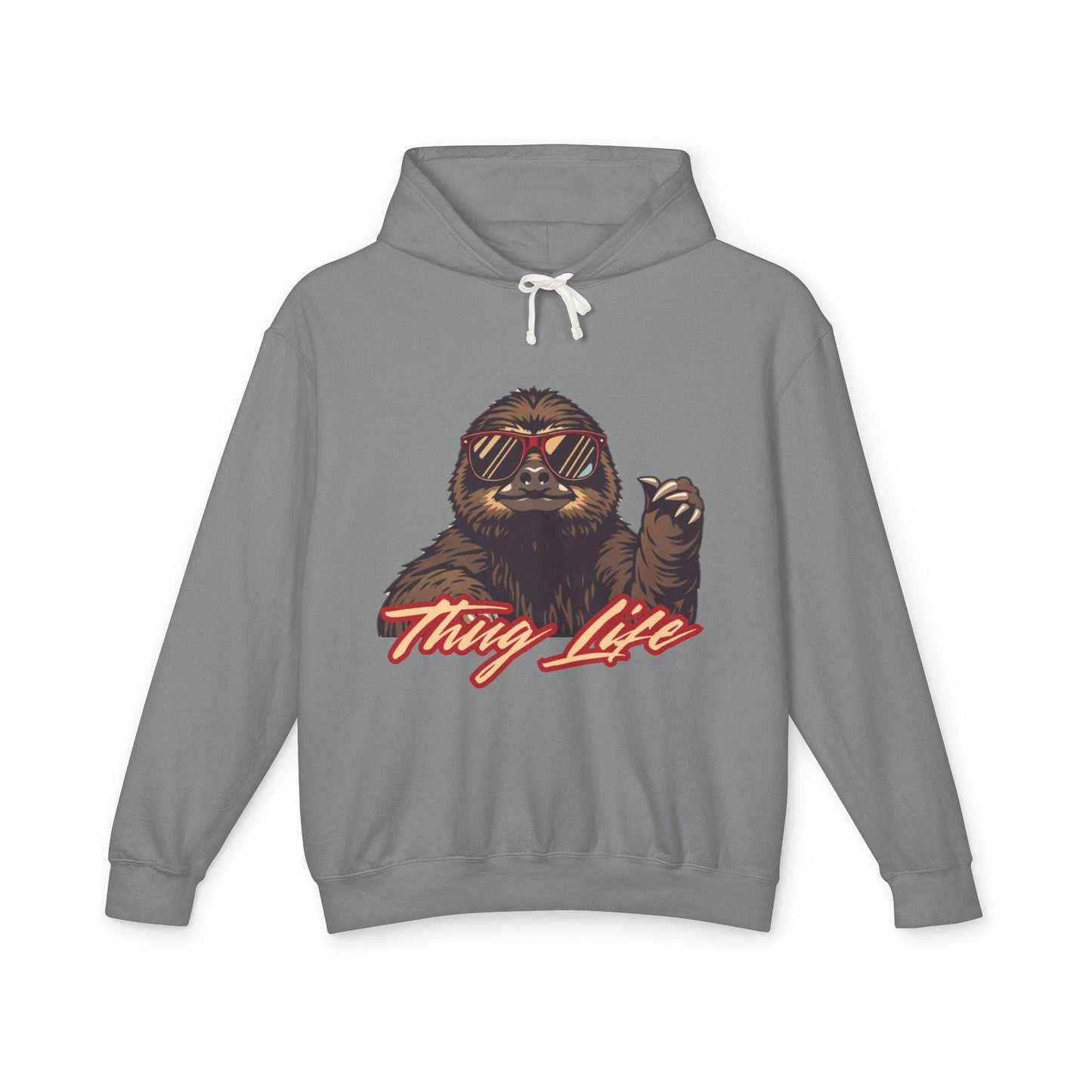 Thug Life Sloth Hoodie Funny Gangster Pet Hoodie Hip Hop Animal Hoodie Streetwear Lover Gift Cool Rap Style Animal Graphic Hoodie Urban