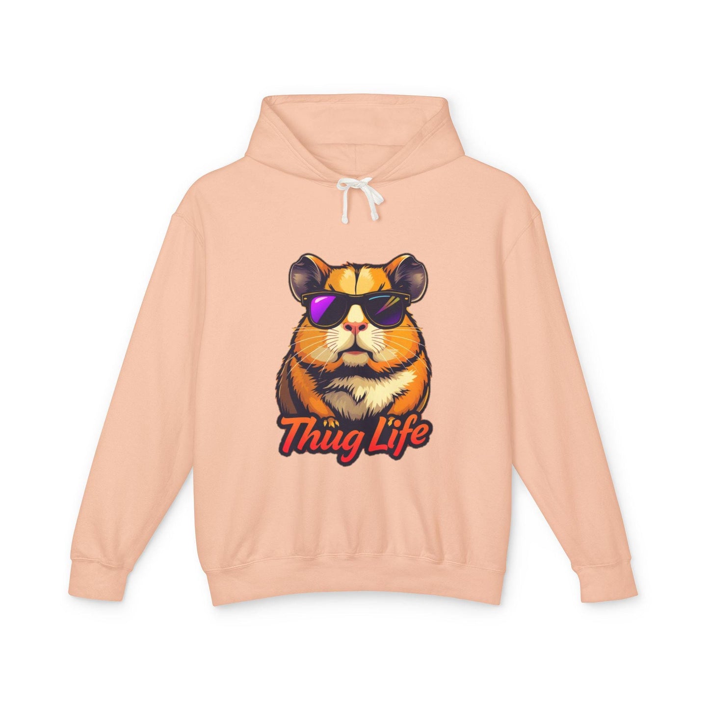 Thug Life Hamster Hoodie Funny Gangster Pet Hoodie Hip Hop Animal Hoodie Streetwear Lover Gift Cool Rap Style Animal Graphic Hoodie Urban