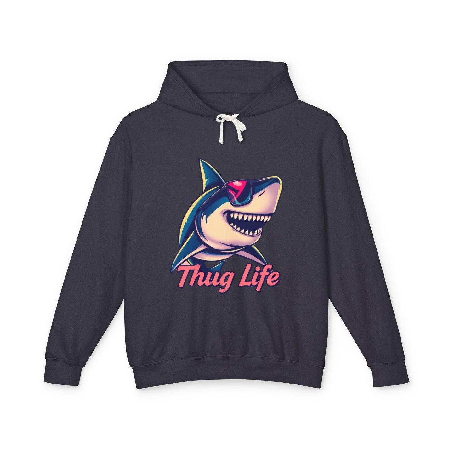 Thug Life Shark Hoodie Funny Gangster Pet Hoodie Hip Hop Animal Hoodie Streetwear Lover Gift Cool Rap Style Animal Graphic Hoodie Urban